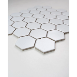 2X2 WHITE HEXAGON MATTE PORCELAIN MOSAIC - porcelain tile